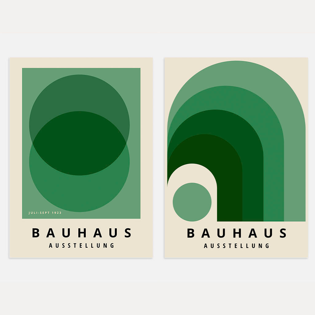 Bauhaus Vert Harmonie – Lot de 2 affiches