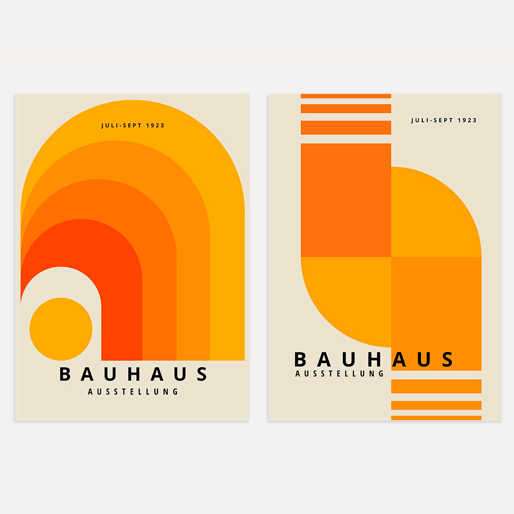Bauhaus Orange Energie – 2er Poster-Set
