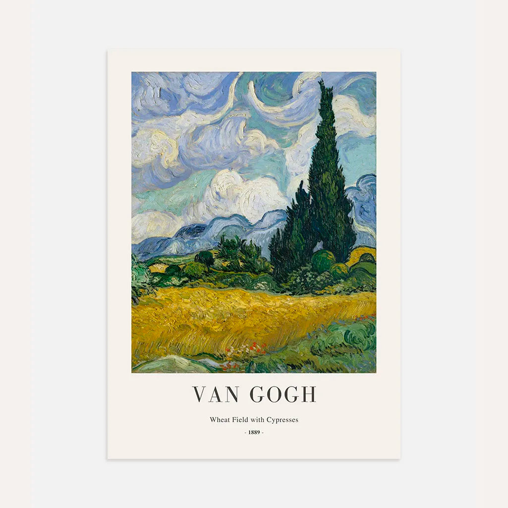 Affiche Vincent van Gogh – Champ de blé aux cyprès