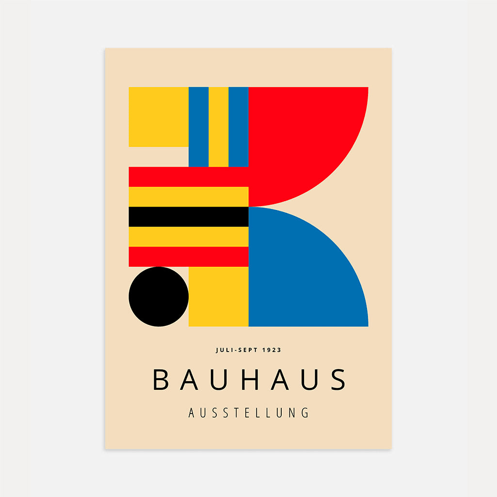 Bold Bauhaus Color Grid Poster