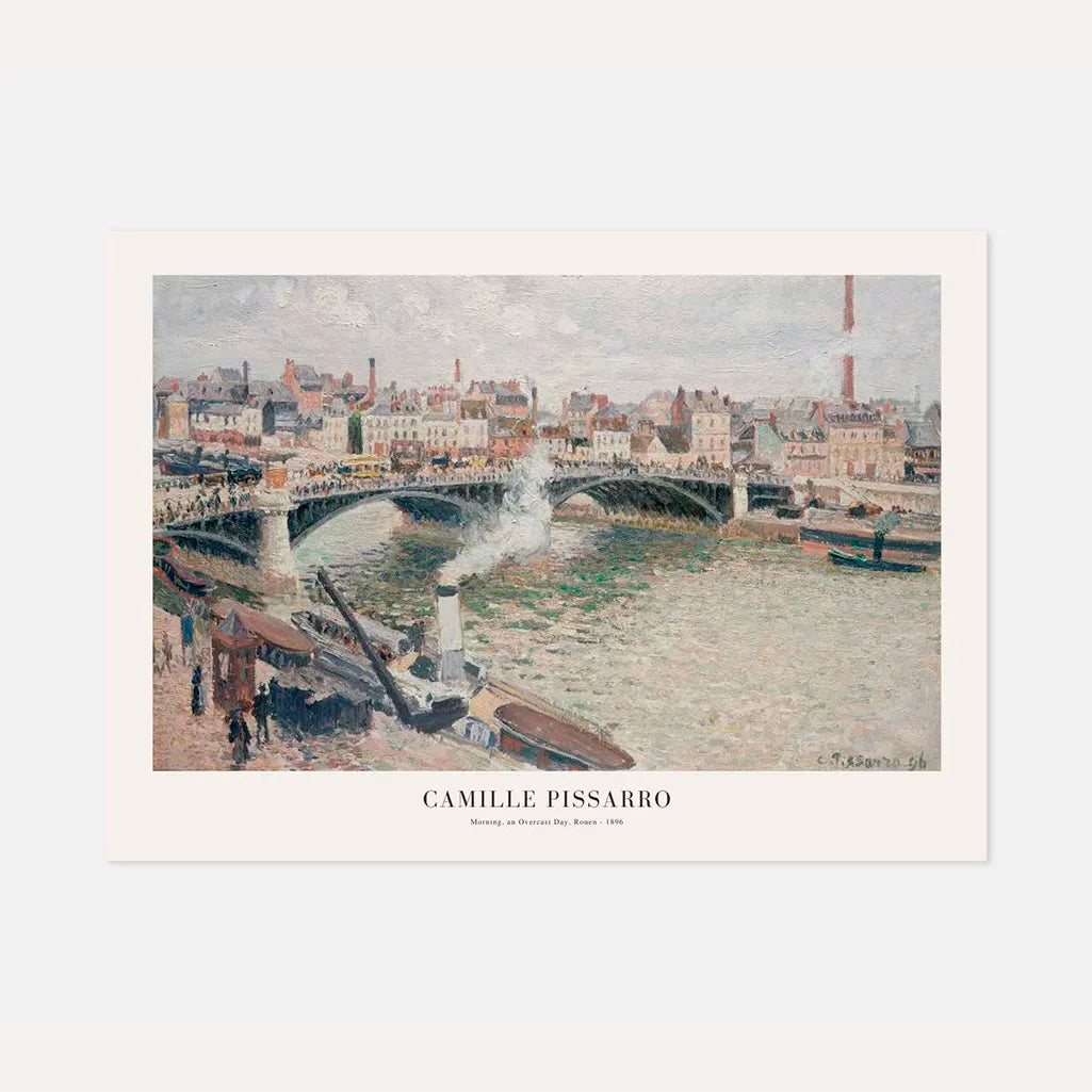 Pissarro Rouen Seine Overcast Morning Poster