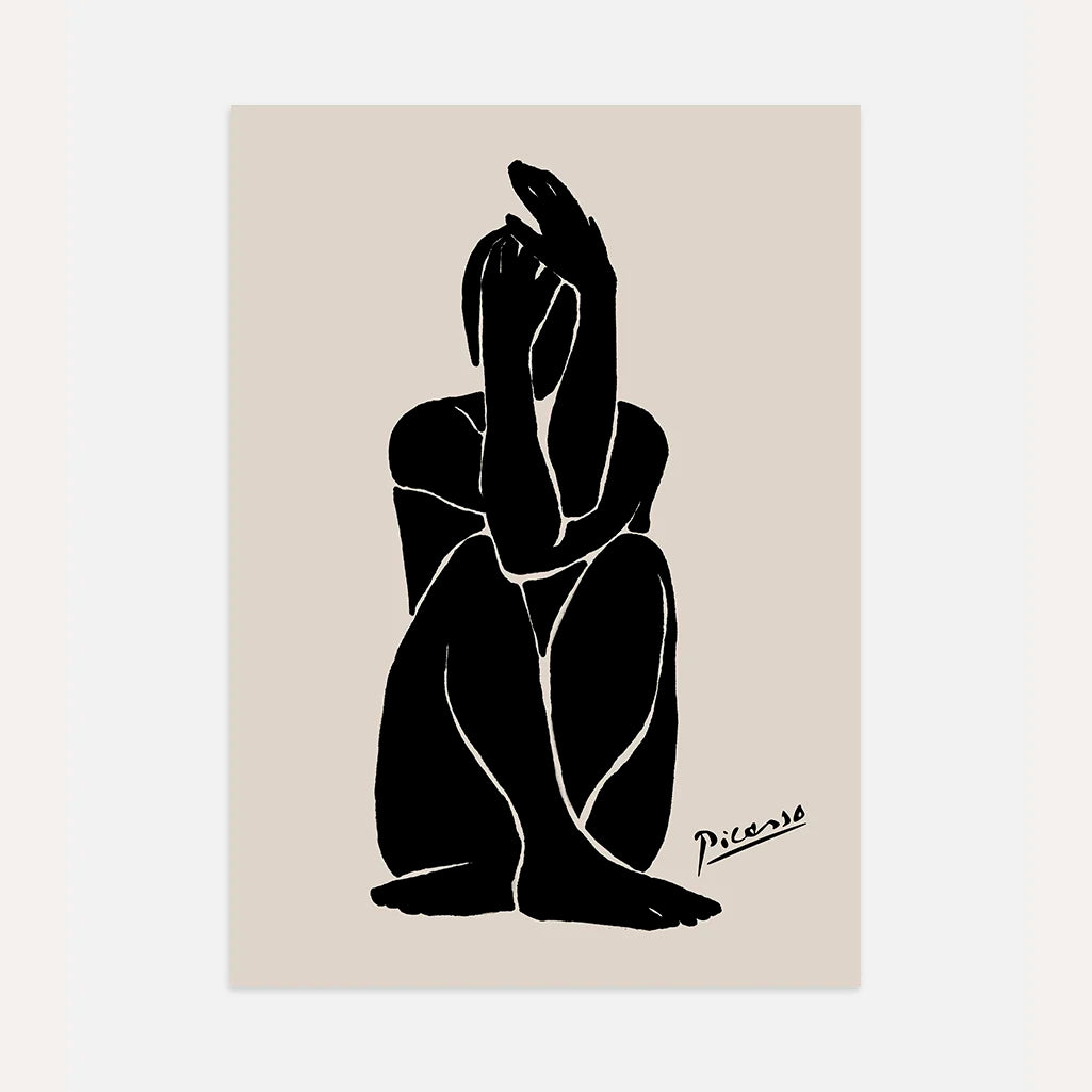 Picasso-Inspired Quiet Figure Poster
