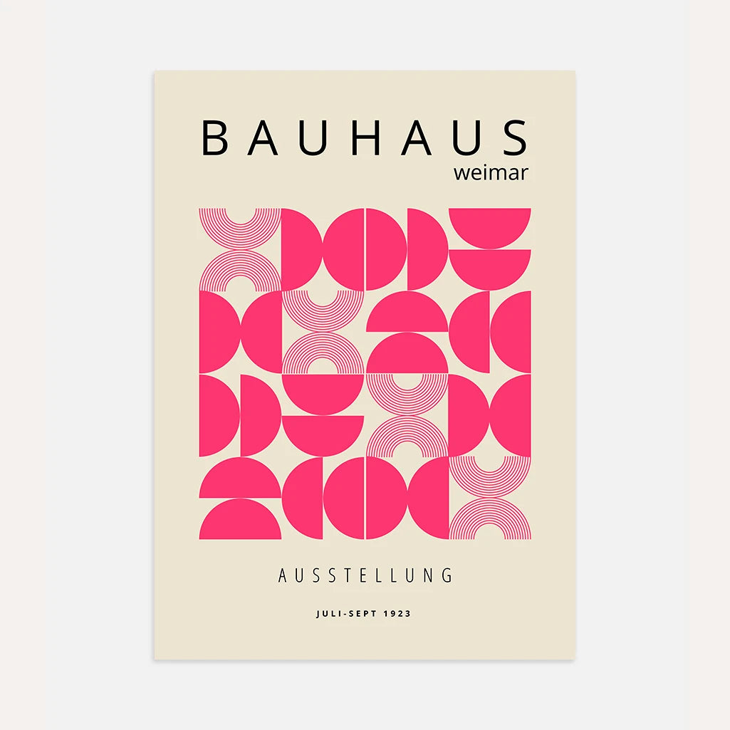 Bauhaus Hémisphères Roses Affiche