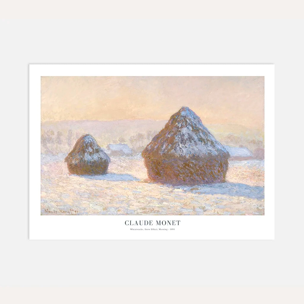 Claude Monet Poster – Heuschober, Schnee, Morgen