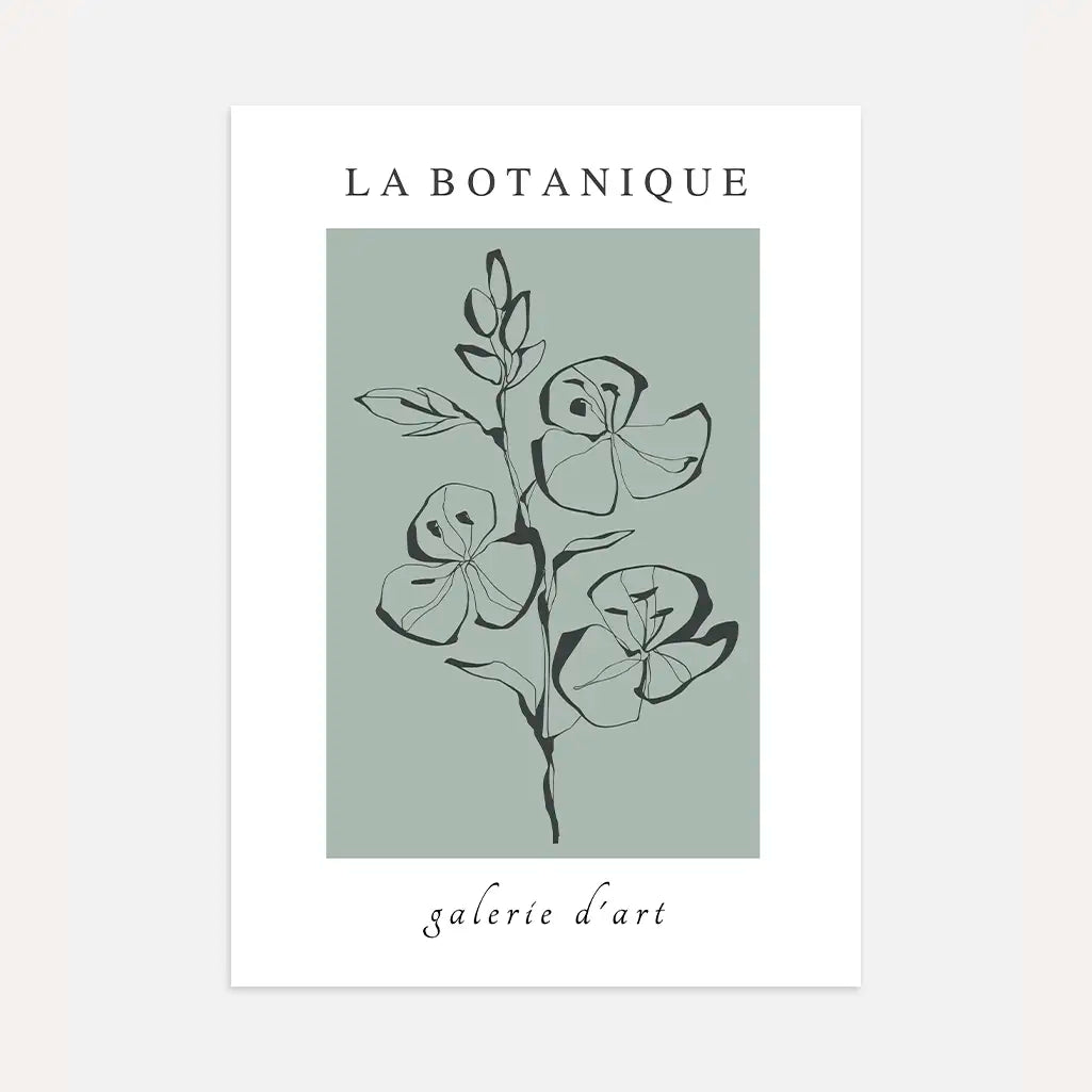 Botanical Line Art Composition Poster