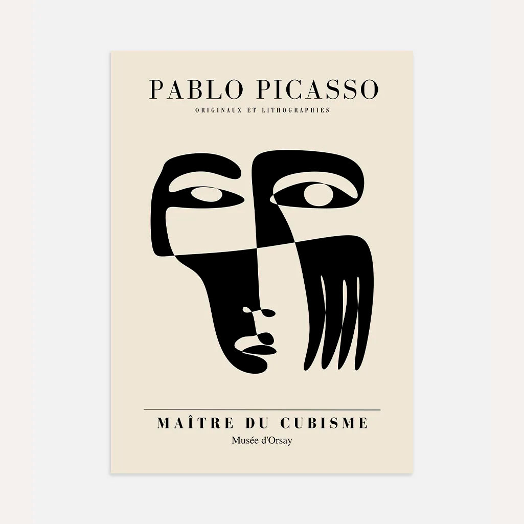 Picasso-Inspired Dual Face Poster