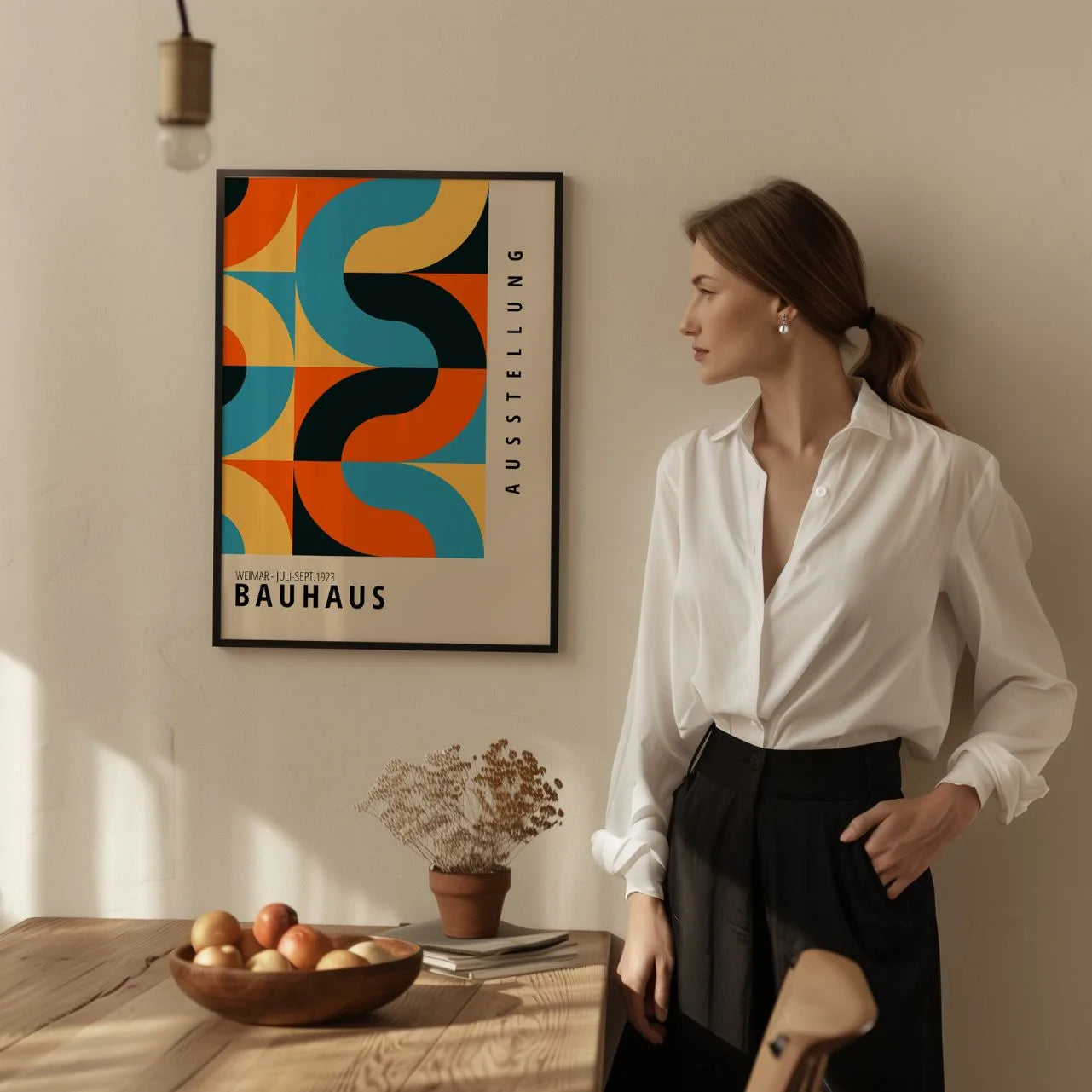 Bauhaus Vibrant Wave Shapes Poster