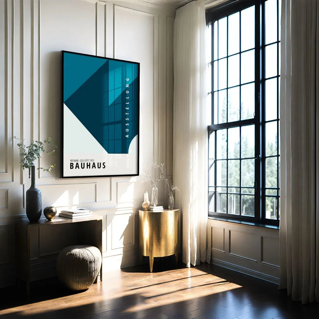 Bauhaus Blue Modern Abstraction Poster