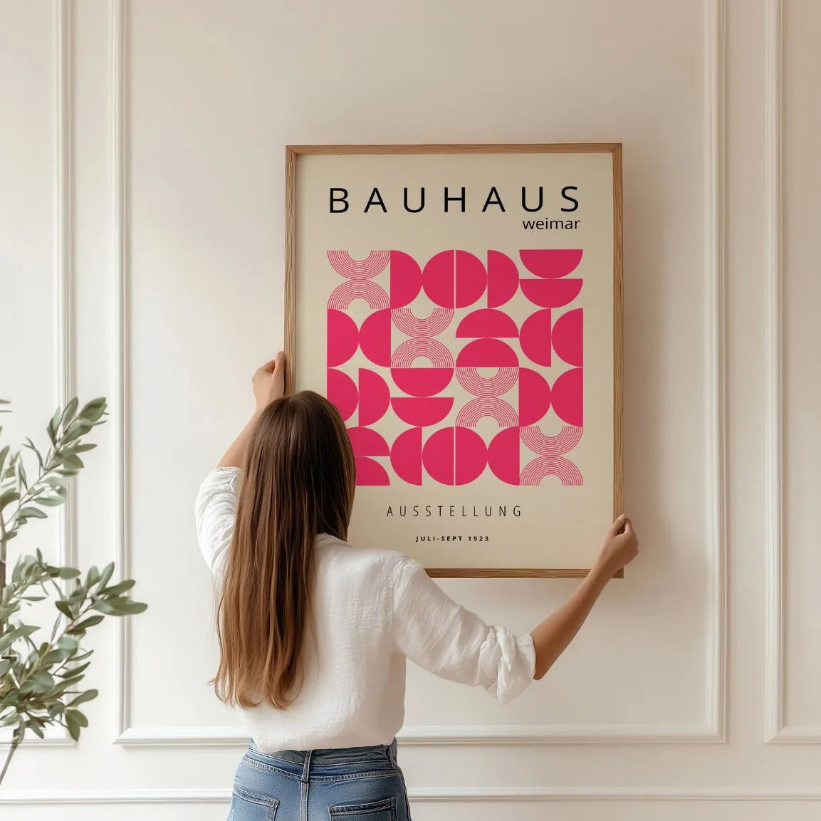 Bauhaus Hémisphères Roses Affiche