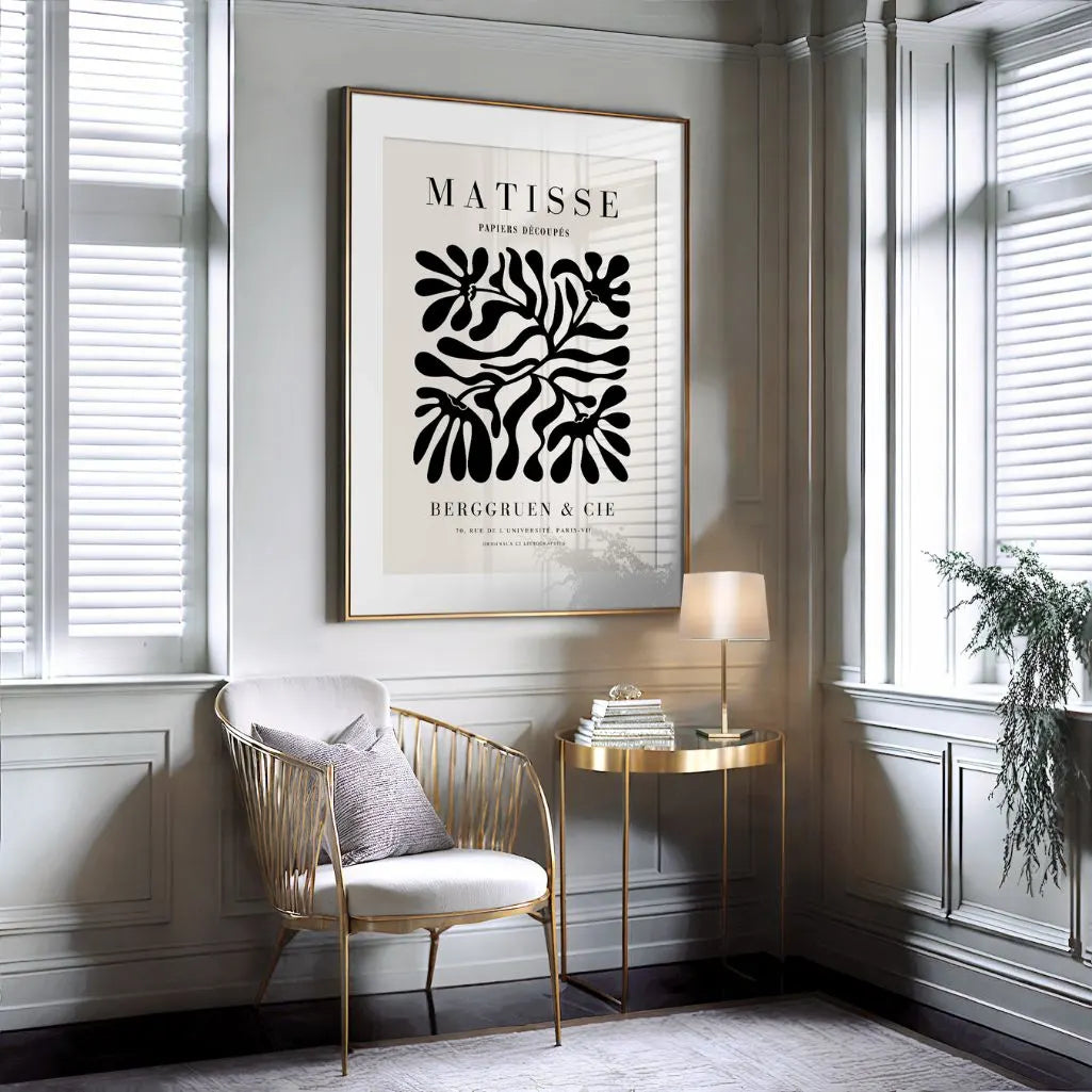 Henri Matisse Schwarzes Blumenposter