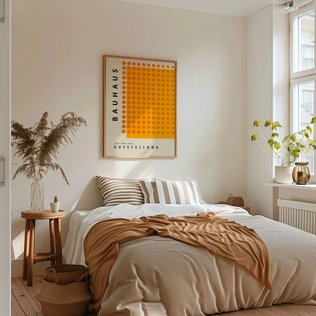 Bauhaus Orange Circle Rhythm Poster