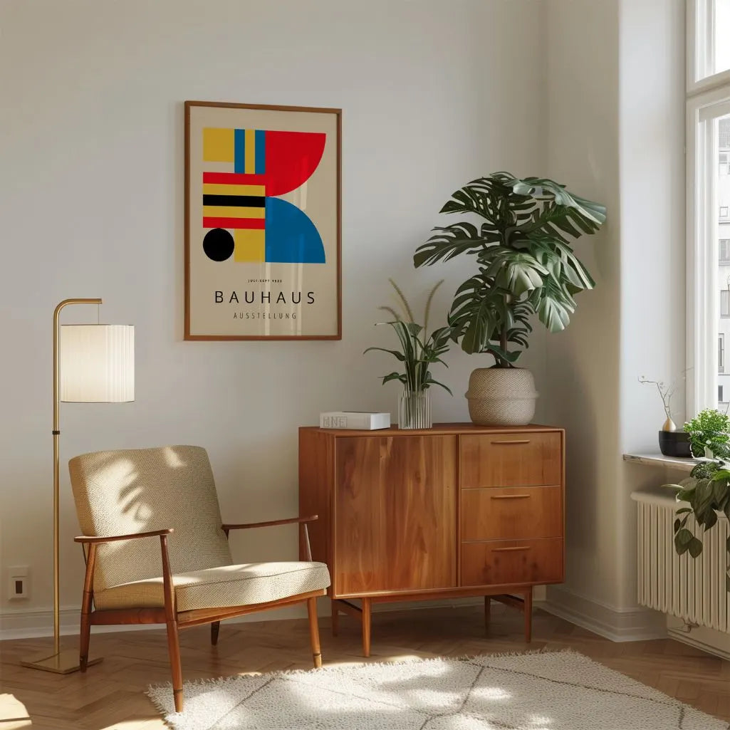 Bold Bauhaus Color Grid Poster