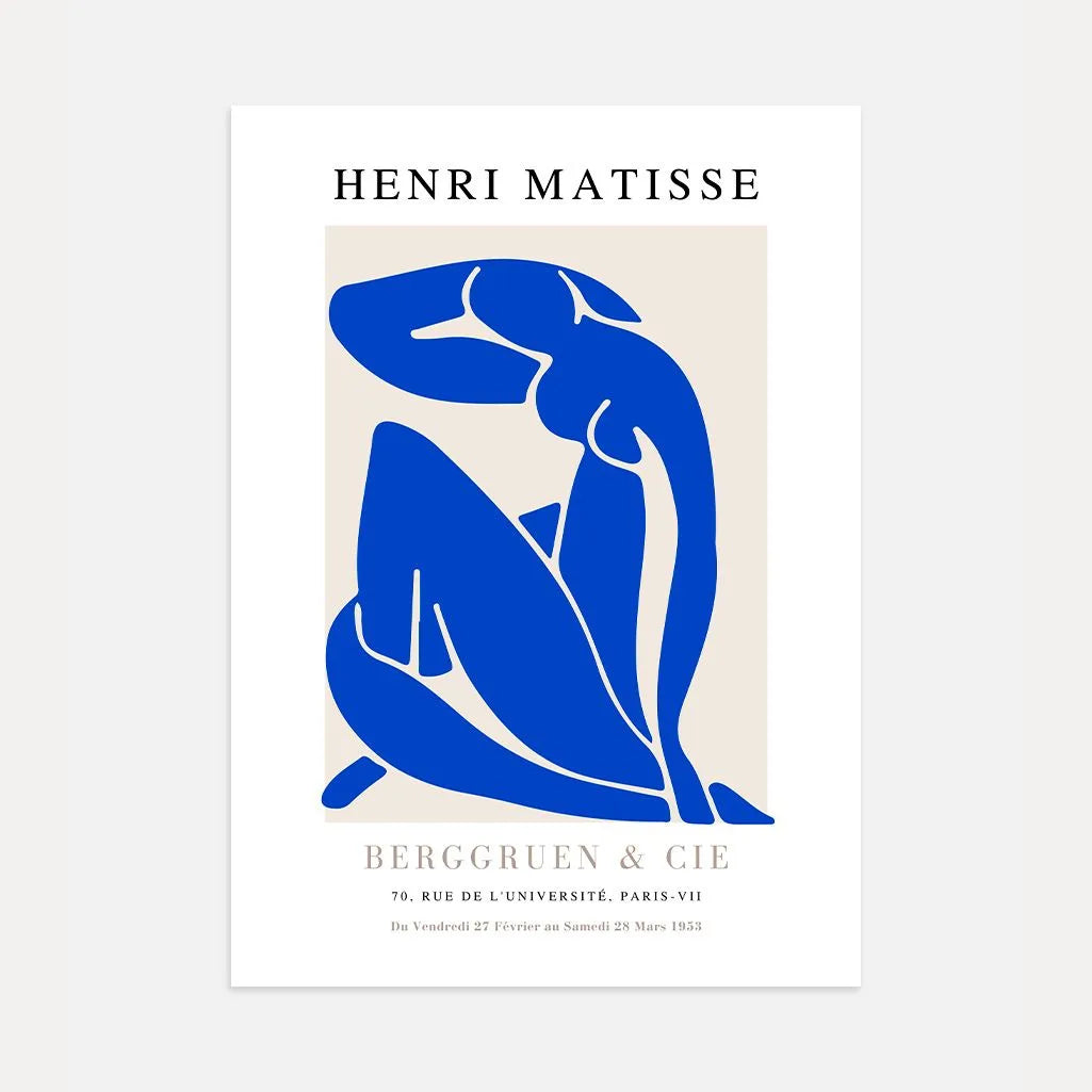 Matisse Nu Bleu Bleu Profond Affiche