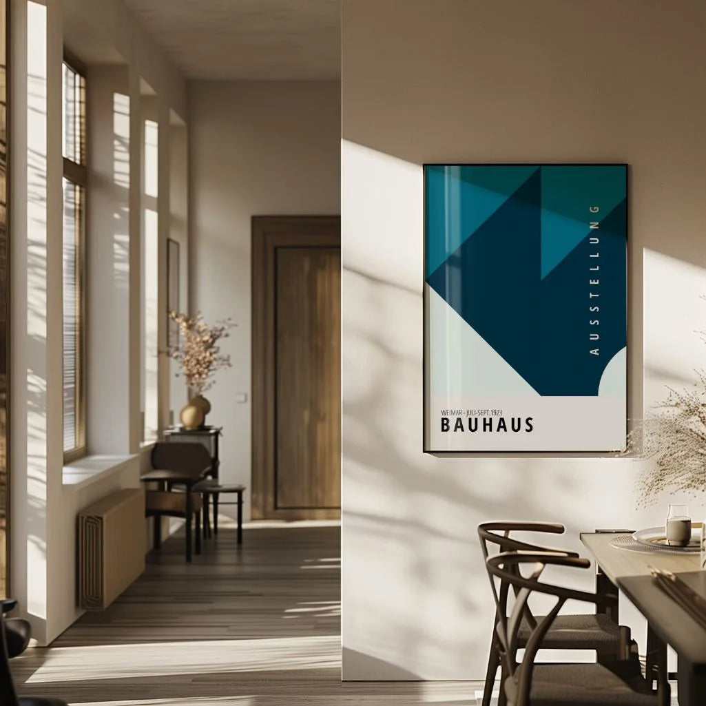 Bauhaus Blue Modern Abstraction Poster
