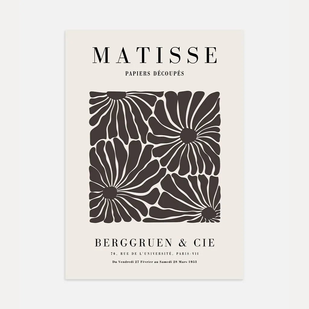Matisse Brun Fleurs Affiche