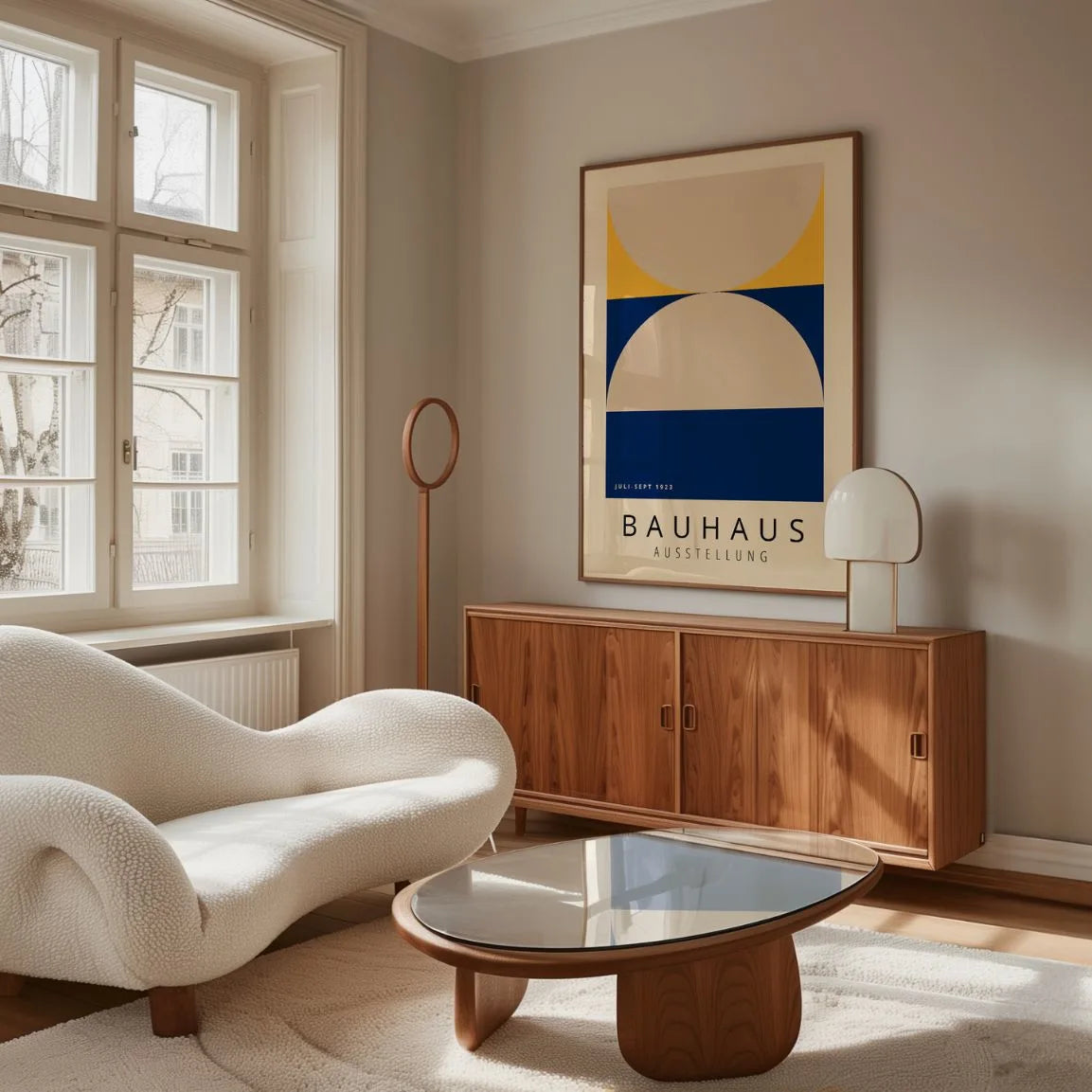 Bauhaus Beige & Navy Balance Poster