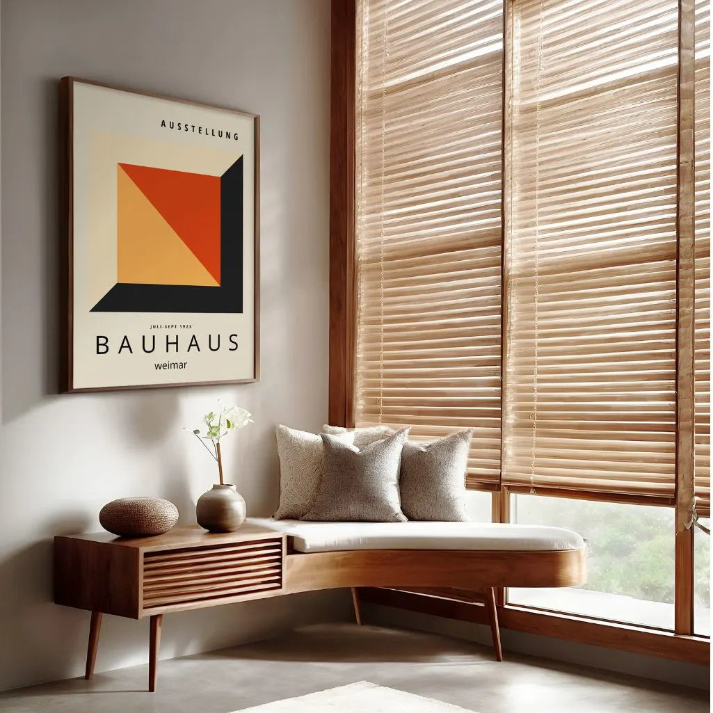 Bauhaus Red-Orange Cube Poster