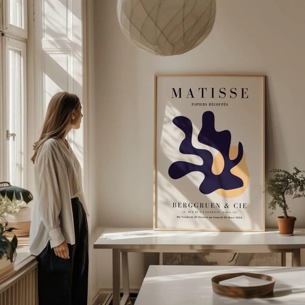 Henri Matisse Forma Astratta Blu Navy Poster