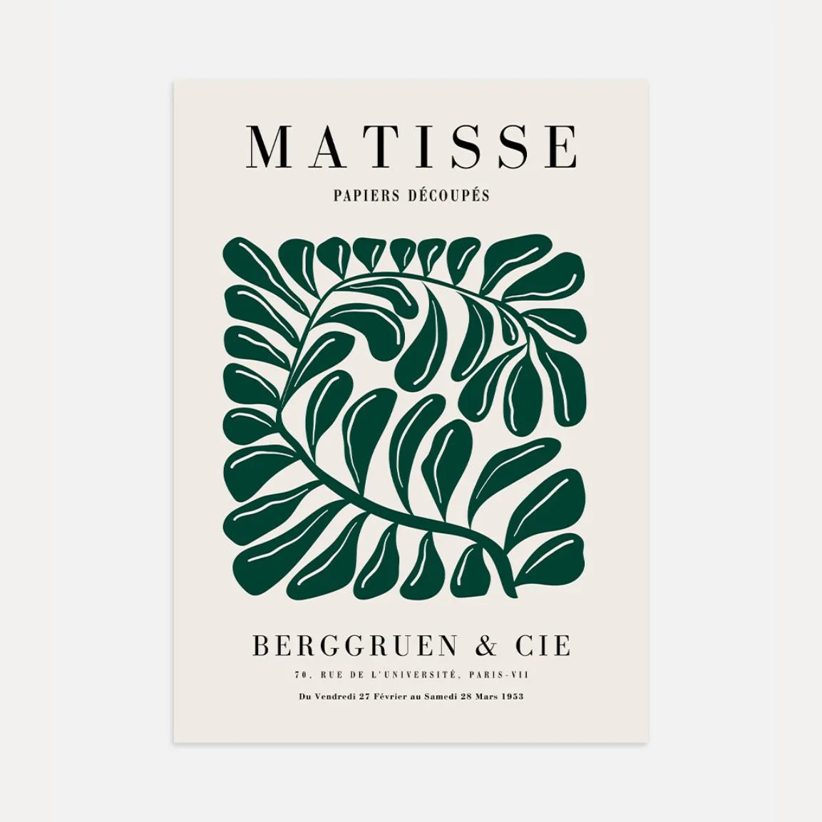 Matisse Feuille Verte Affiche