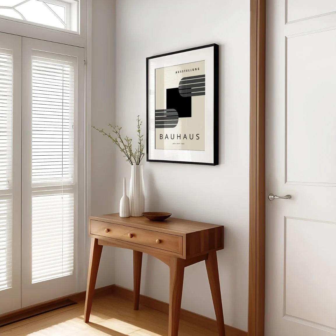 Bauhaus Linee Quadrato Nero Poster