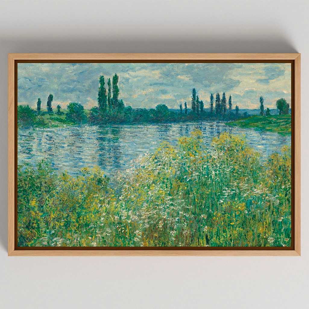 Gerahmtes Leinwandbild - Ufer der Seine bei Vétheuil