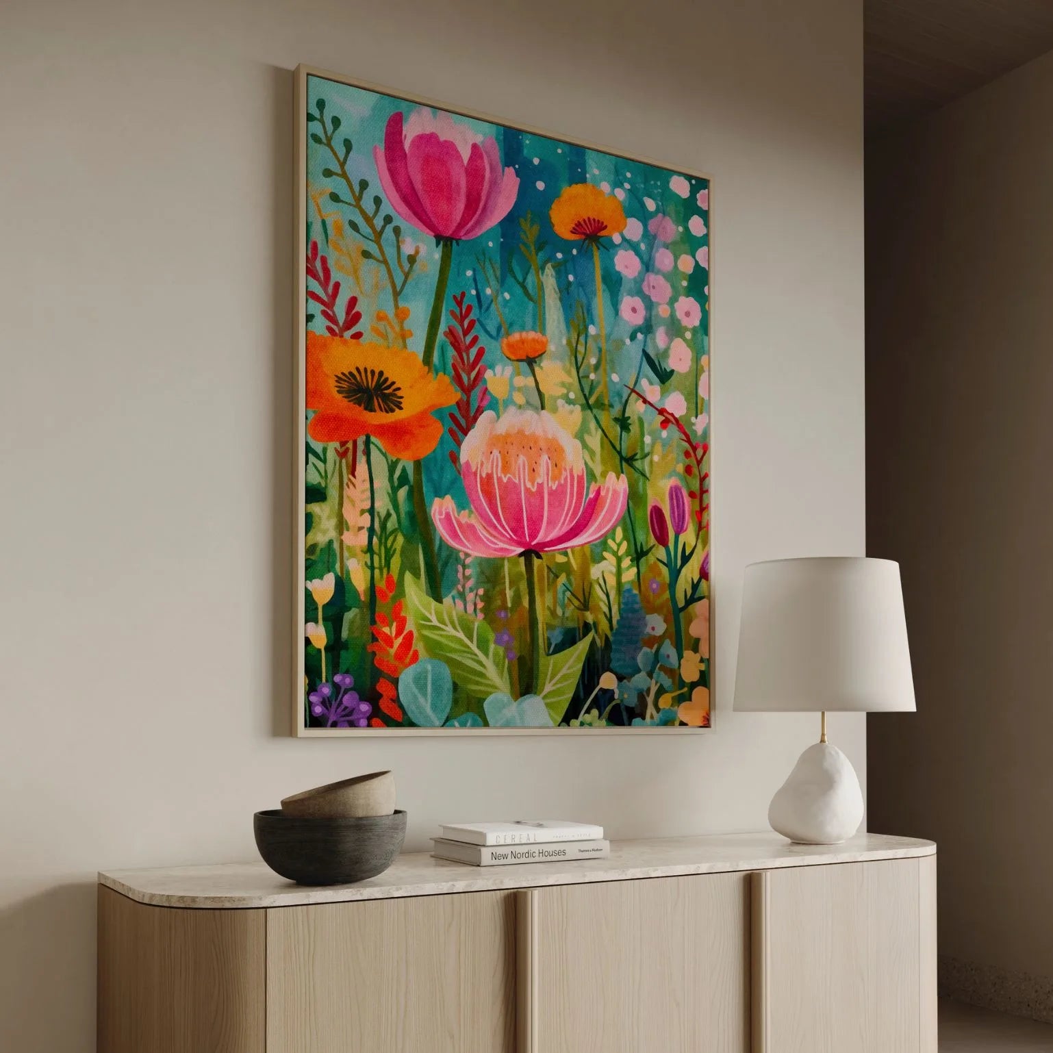 Toile encadrée – Danse florale