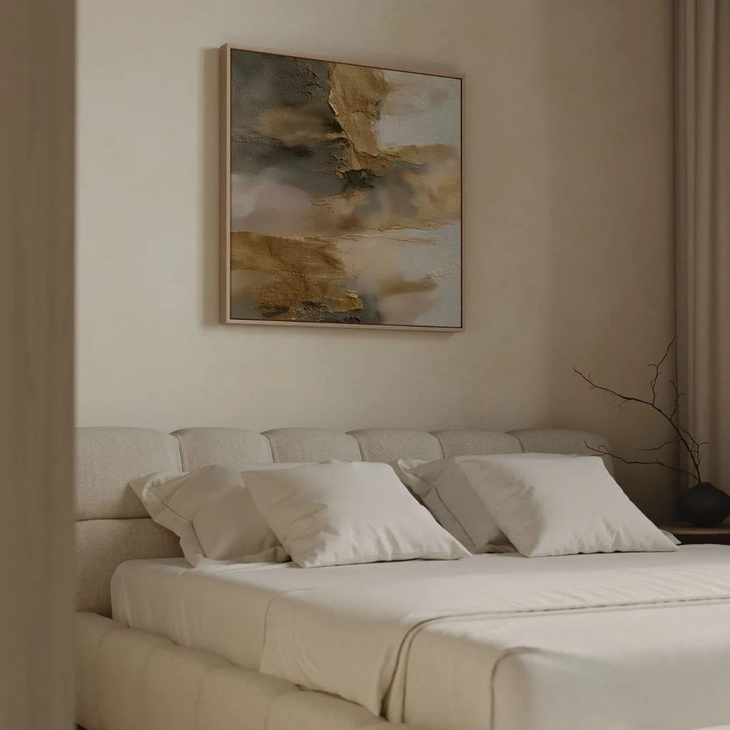 Toile encadrée – Reflets dorés