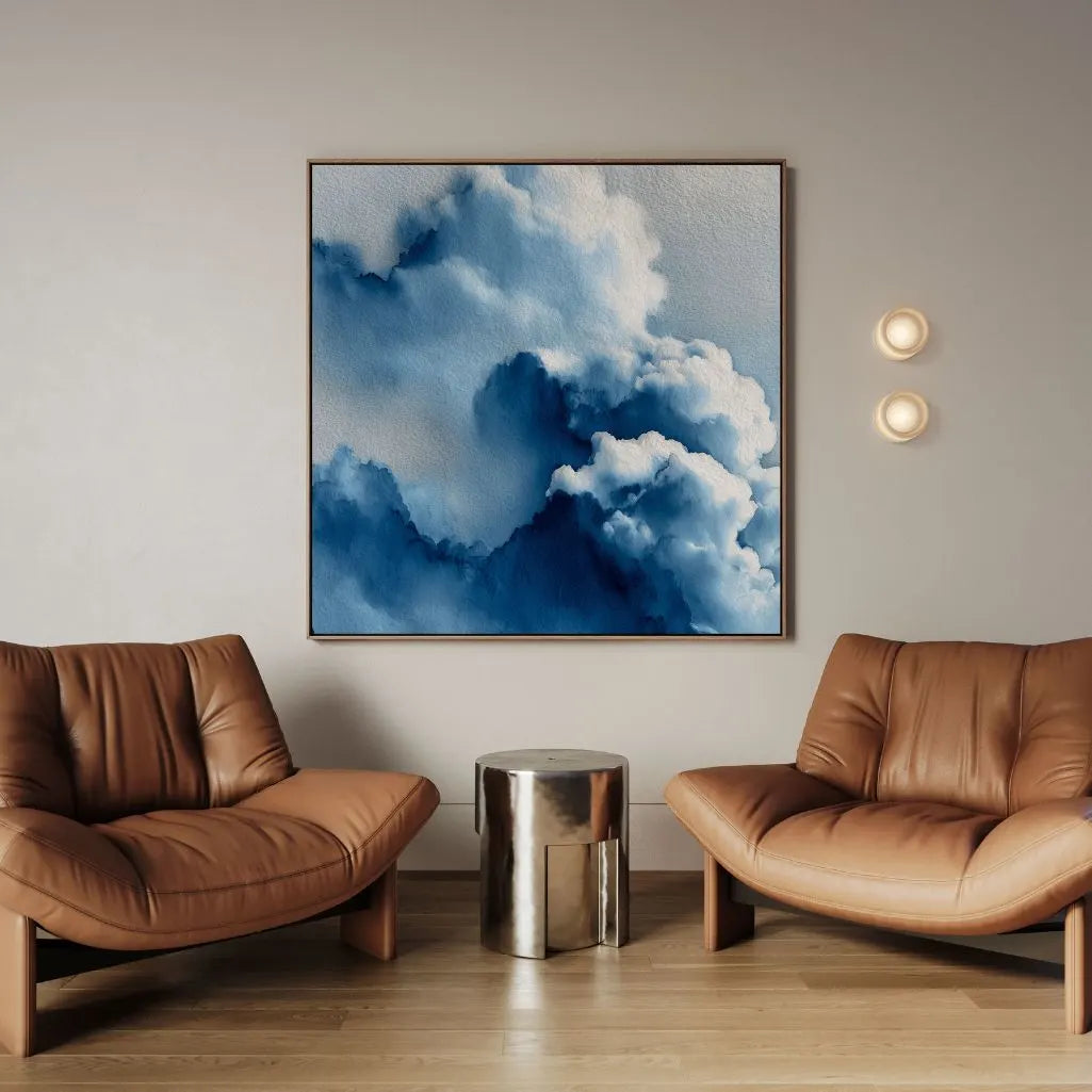 Toile encadrée – Nuages bleus