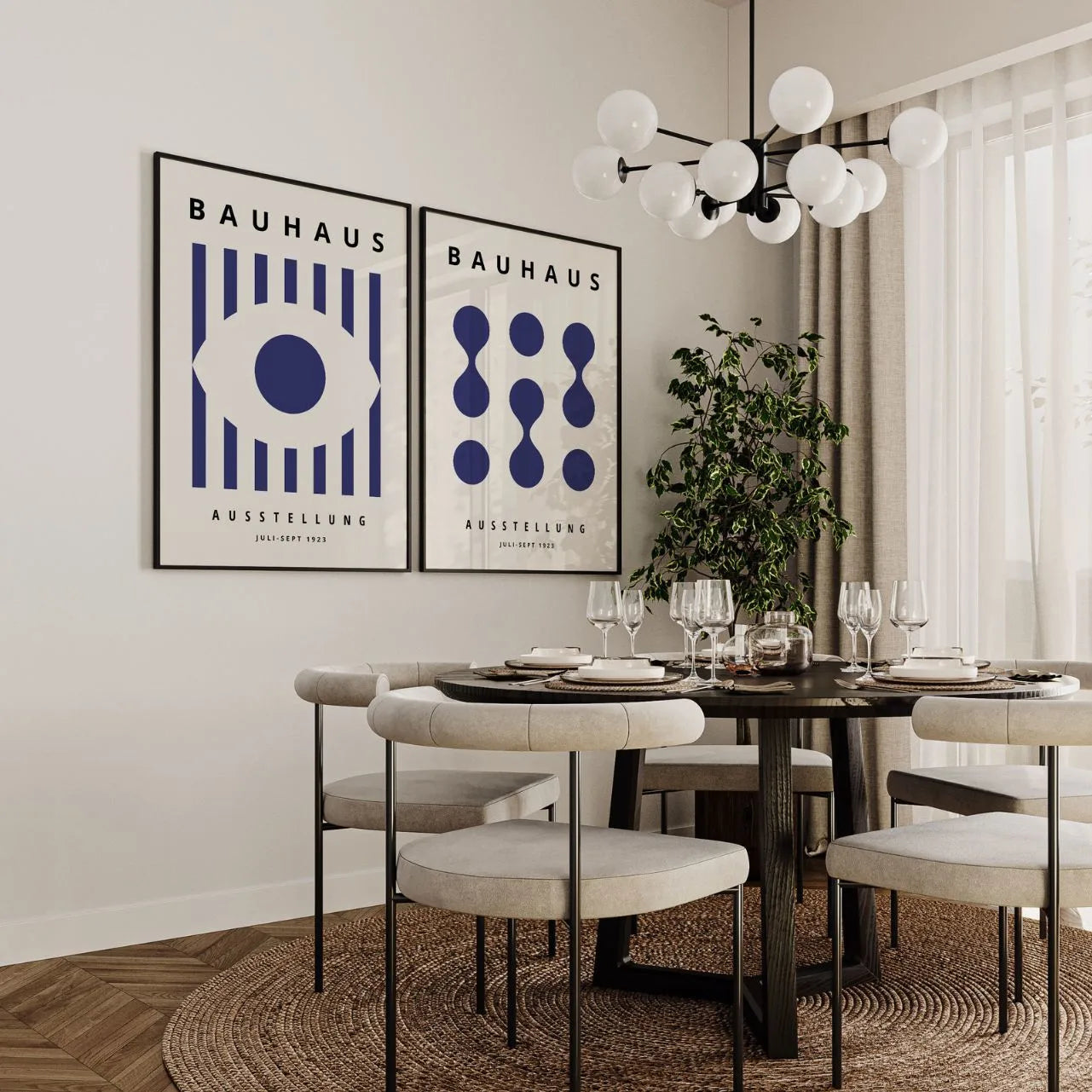 Bauhaus Tiefblau – 2er Poster-Set