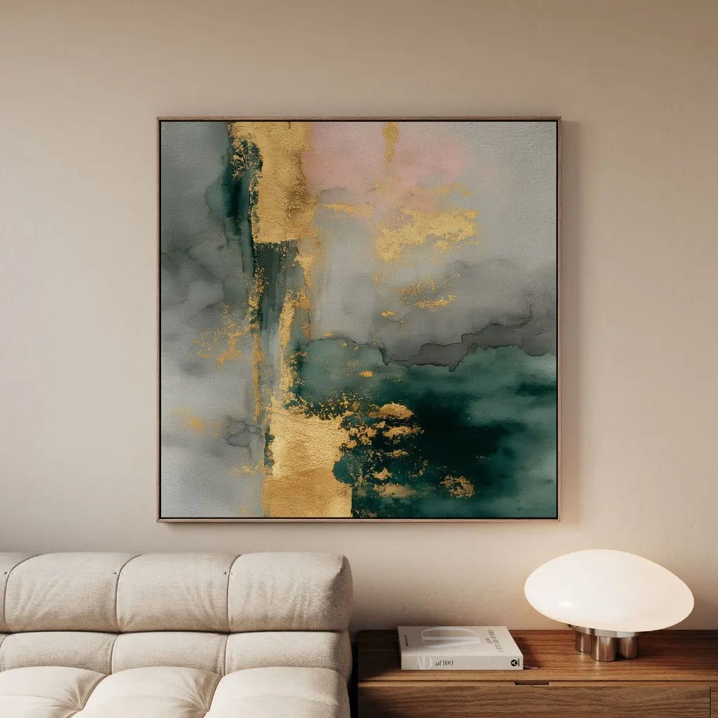 Gerahmtes Leinwandbild – Goldene Tiefe