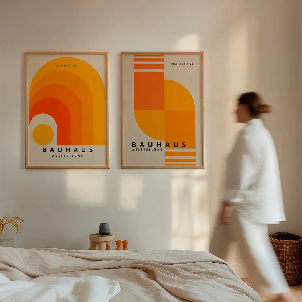 Bauhaus Orange Energie – 2er Poster-Set