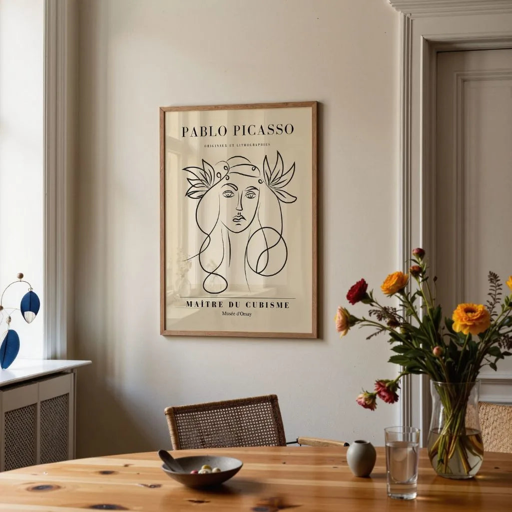 Picasso-Inspired Line Goddess Poster