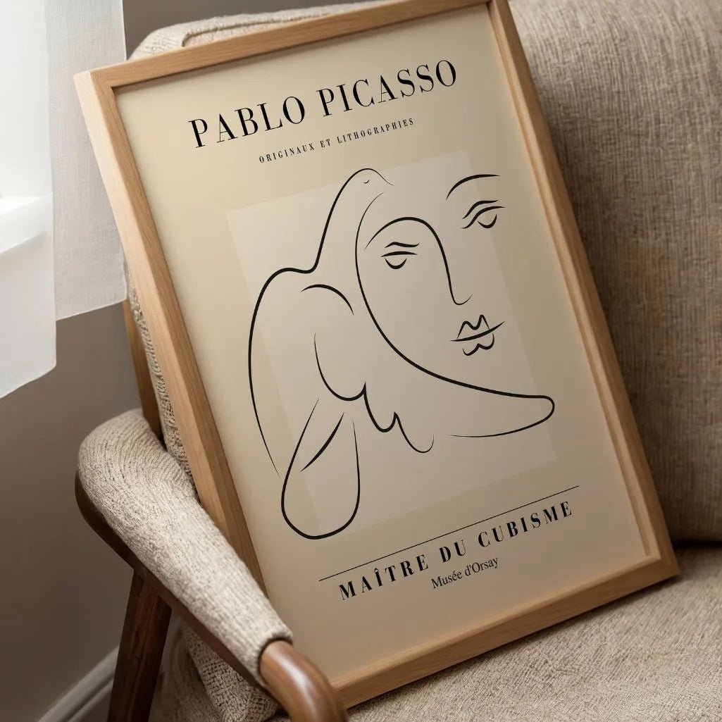 Picasso-Inspired Calm Gaze Poster