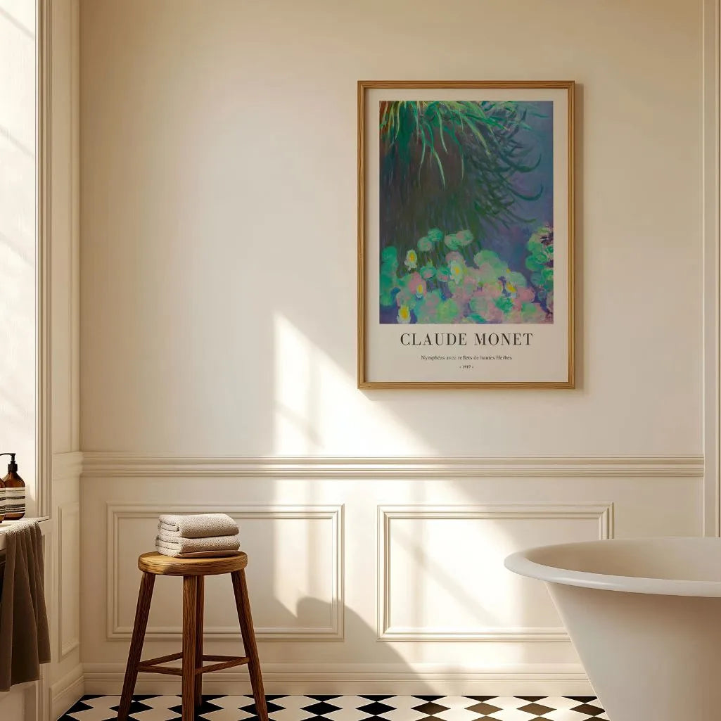 Claude Monet – Seerosen mit Gräserreflexen Poster