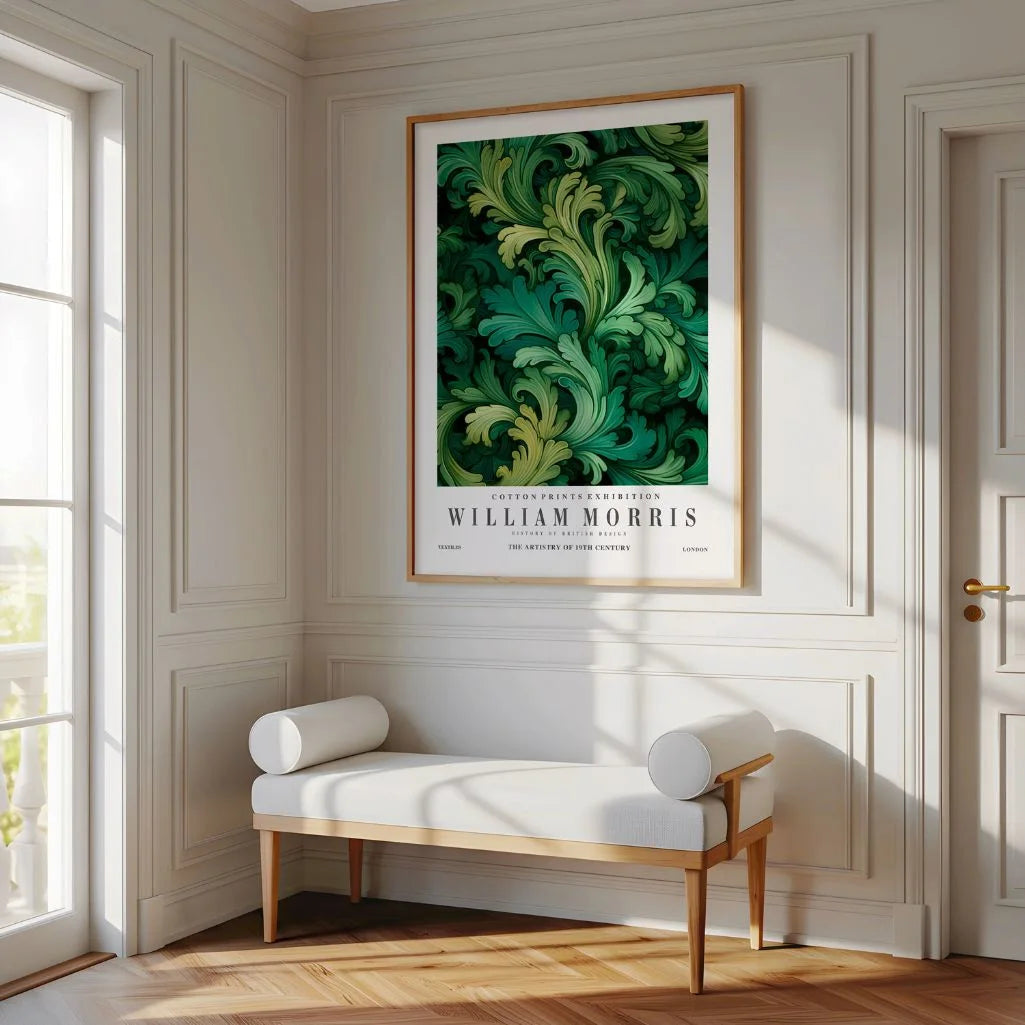 William Morris Green Botanical Ornament Poster