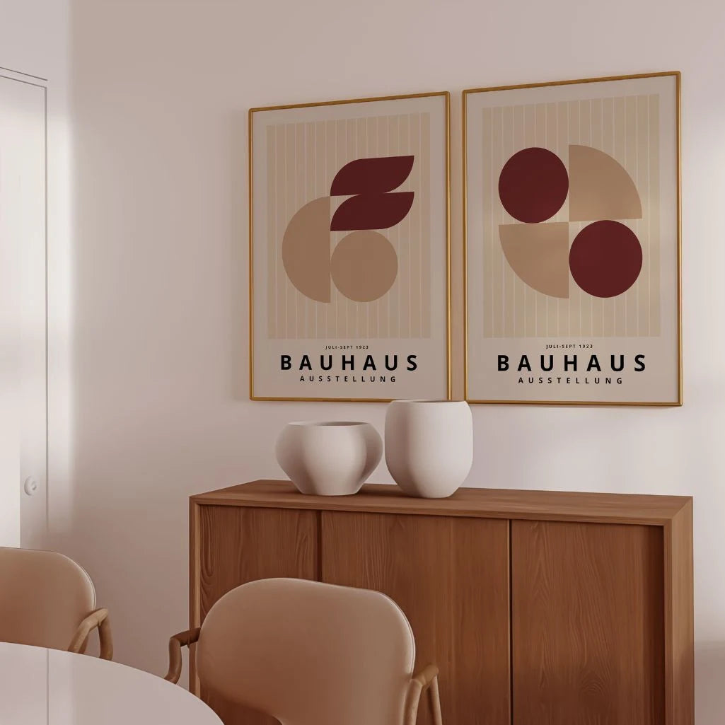 Bauhaus Borgogna Beige – Set di 2 poster