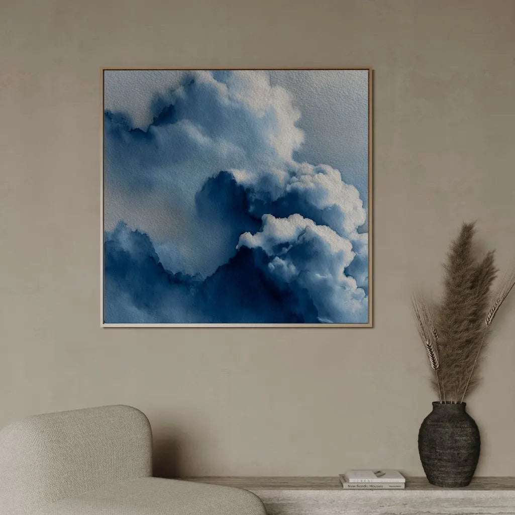 Toile encadrée – Nuages bleus