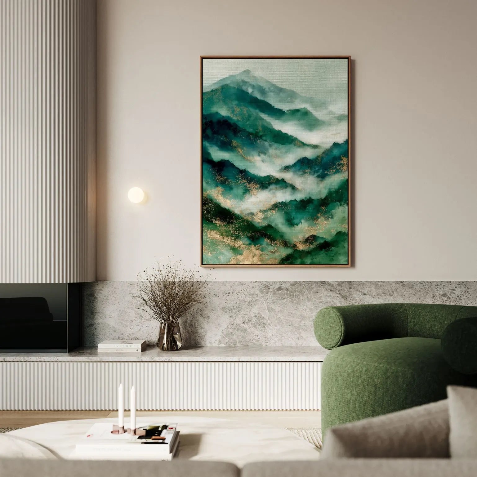 Gerahmtes Leinwandbild Nebelhorizont