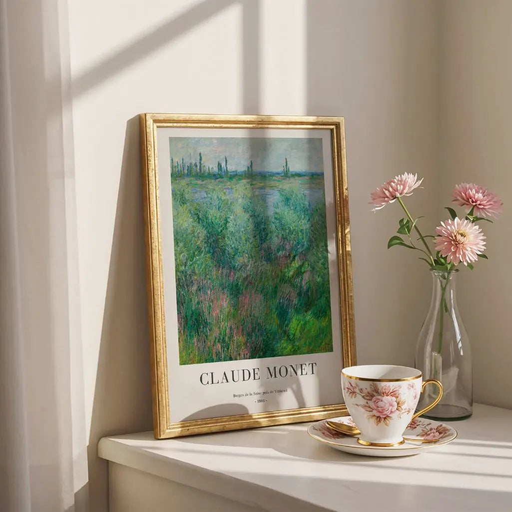 Claude Monet – Berges de la Seine près de Vétheuil (1881) Affiche