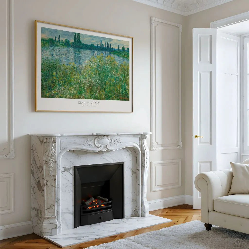 Claude Monet – Ufer der Seine bei Vétheuil Poster