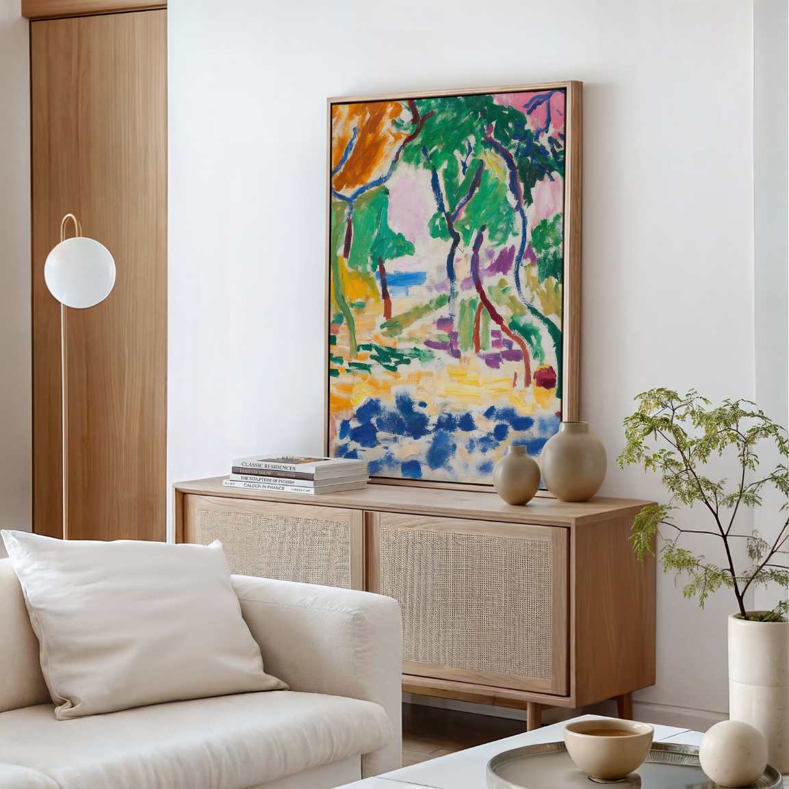 Framed Canvas Print Landscape near Collioure