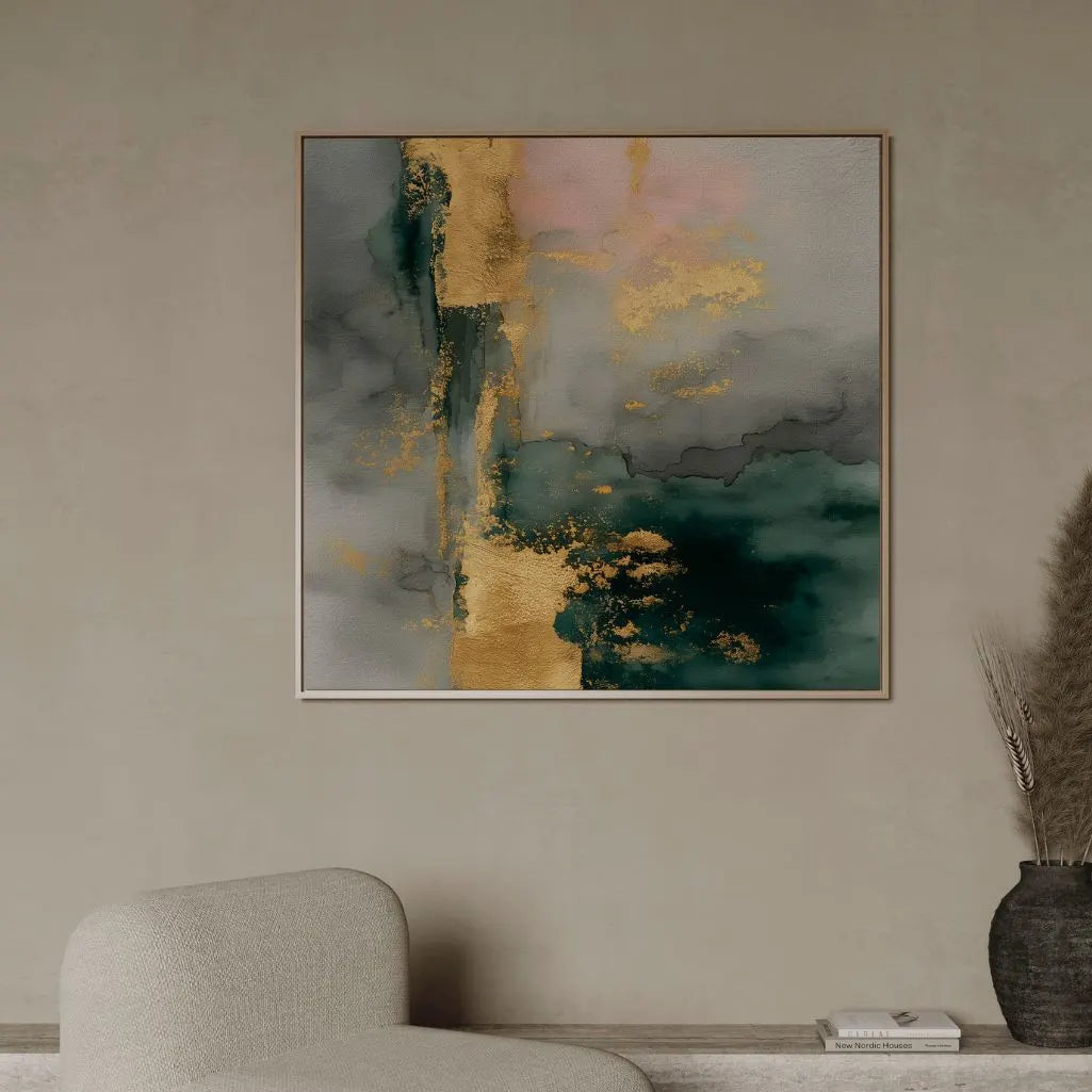 Gerahmtes Leinwandbild – Goldene Tiefe