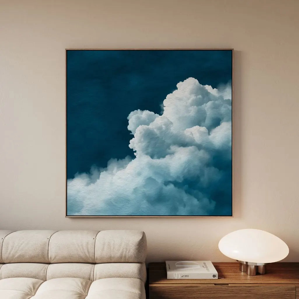 Gerahmtes Leinwandbild – Weiße Wolken