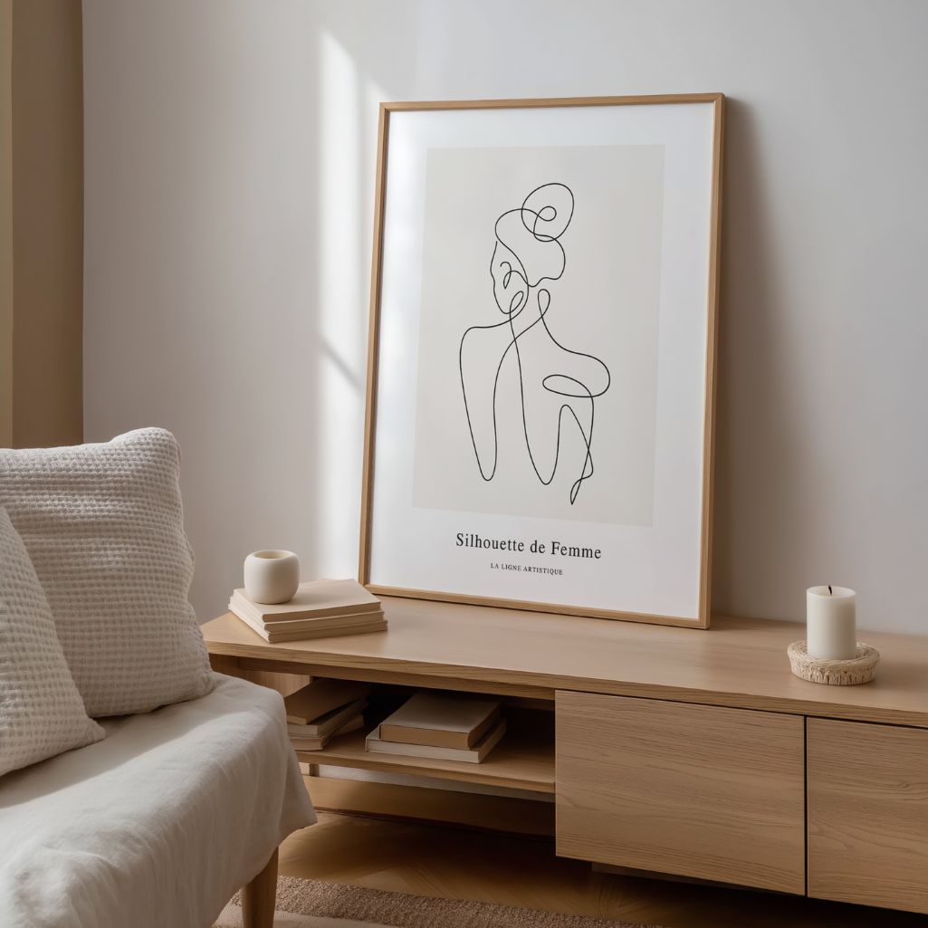 Subtle Woman Female Line Art Poster