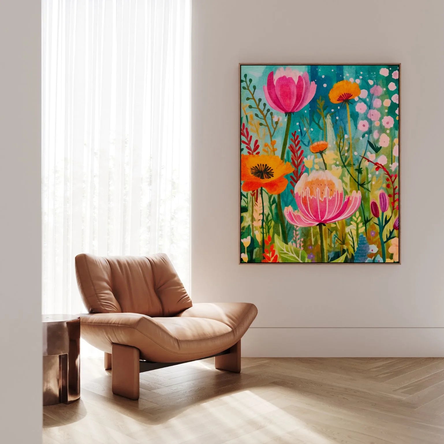 Toile encadrée – Danse florale