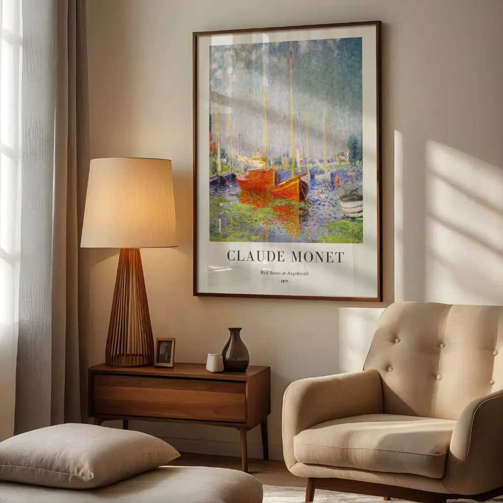 Claude Monet Poster – Rote Boote bei Argenteuil