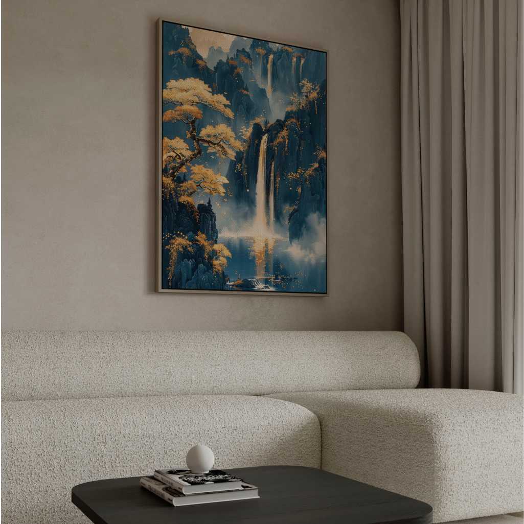 Toile encadrée - Cascades dorées