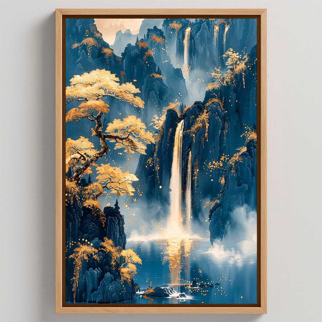 Toile encadrée - Cascades dorées