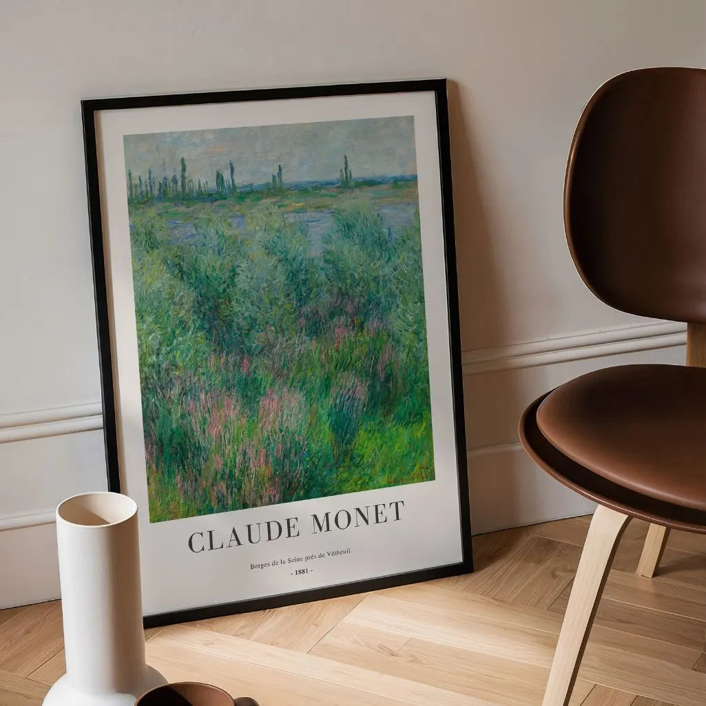 Claude Monet – Berges de la Seine près de Vétheuil (1881) Affiche