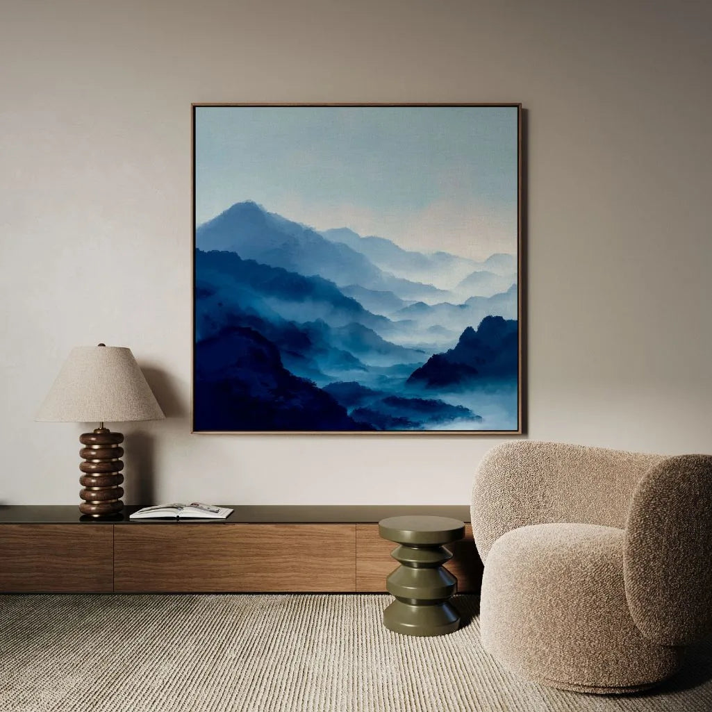 Toile encadrée – Vallée bleue